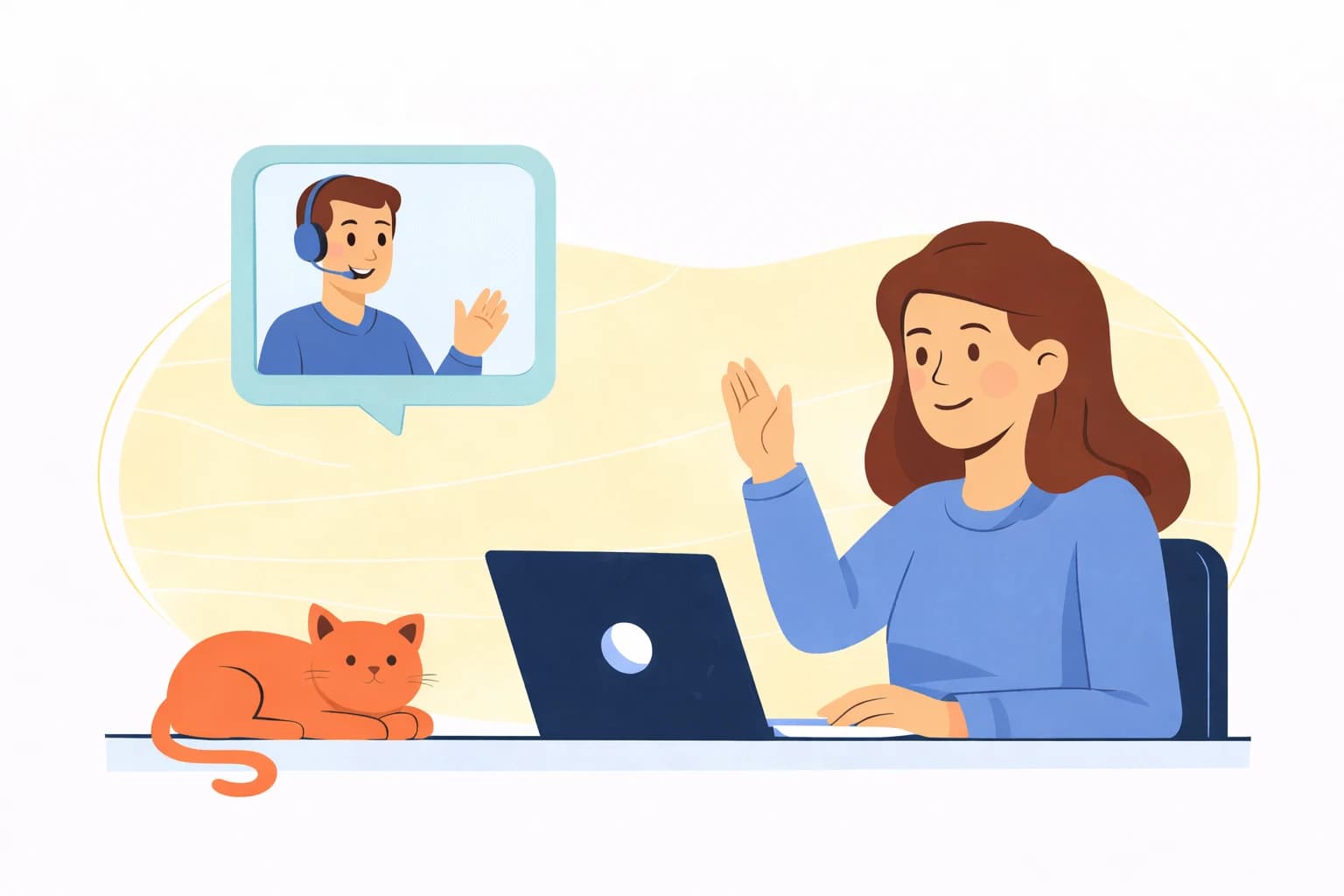 Femme en visio avec un courtier immobilier