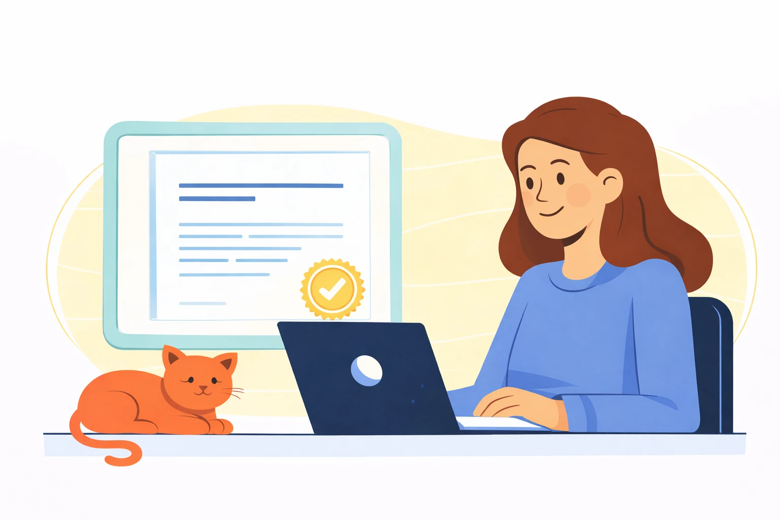 Femme ayant reçu une attestation de financement